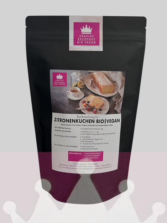 ZITRONENKUCHEN-PREMIUM-BACKMISCHUNG l REIN PFLANZLICH (100% vegan)
