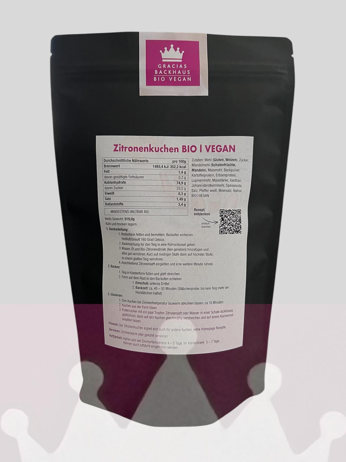 ZITRONENKUCHEN-PREMIUM-BACKMISCHUNG l REIN PFLANZLICH (100% vegan)